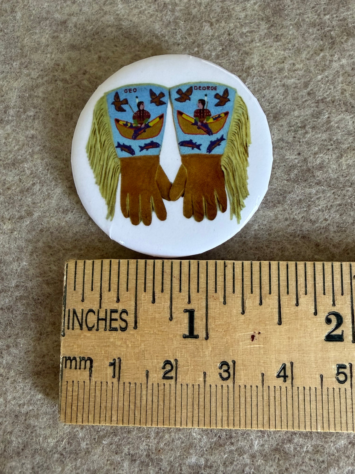 Beaded Gauntlet Button Pin
